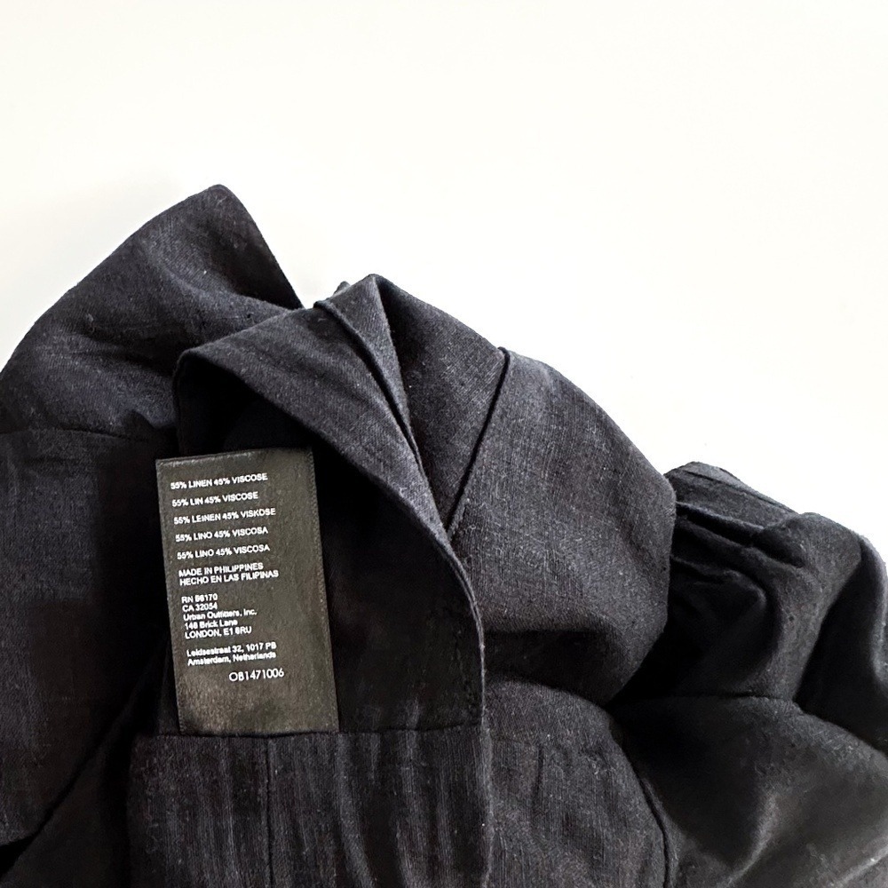 NWT Anthropologie‎ Black Crop Top Puff Sleeve Blouse Criss Cross Open Back Party - Picture 10 of 14